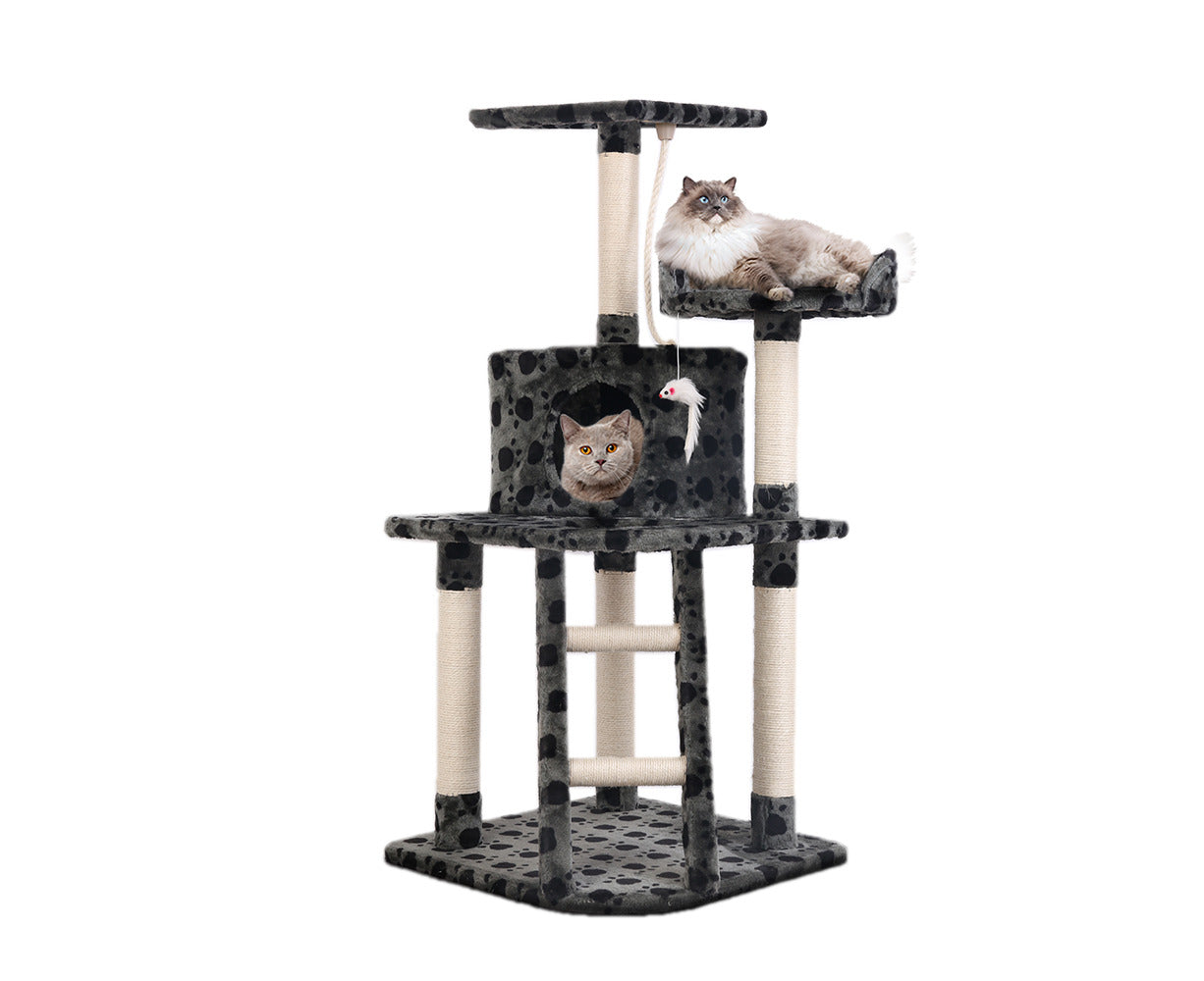 120cm Multi-Level Cat Tree with Ladder and Toys