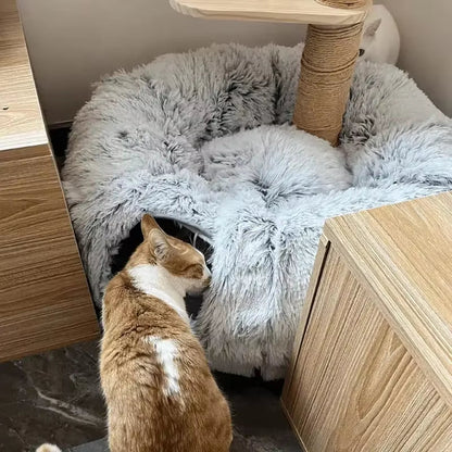 Brémis 2 in 1 Cat Tunnel Donut Bed