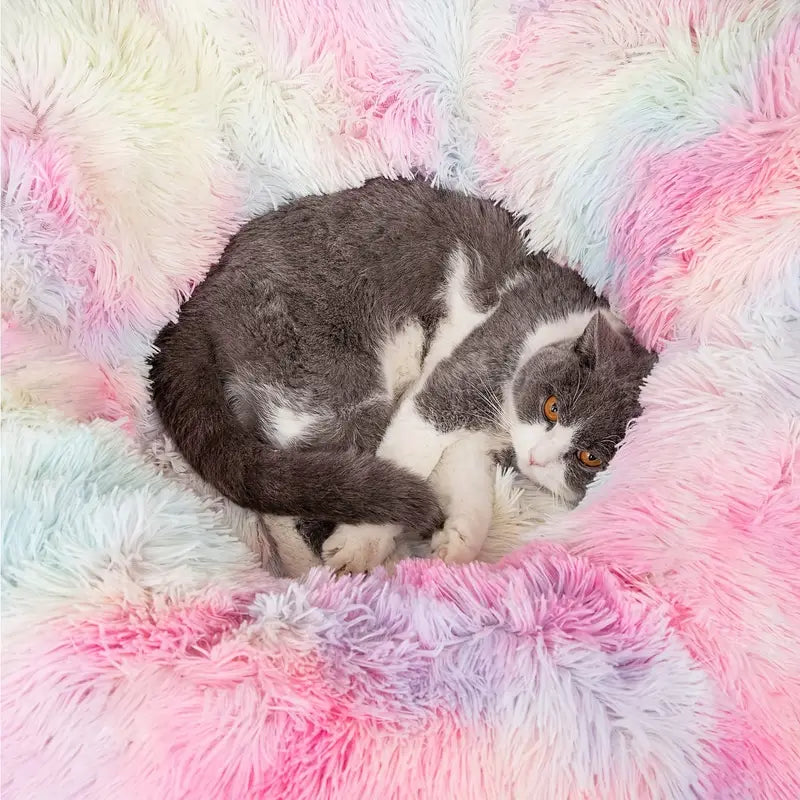 Brémis 2 in 1 Cat Tunnel Donut Bed