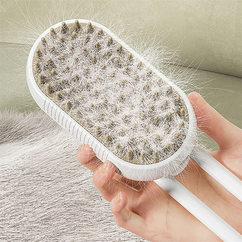 2-in-1 Electric Steam Pet Grooming Brush 3 colors