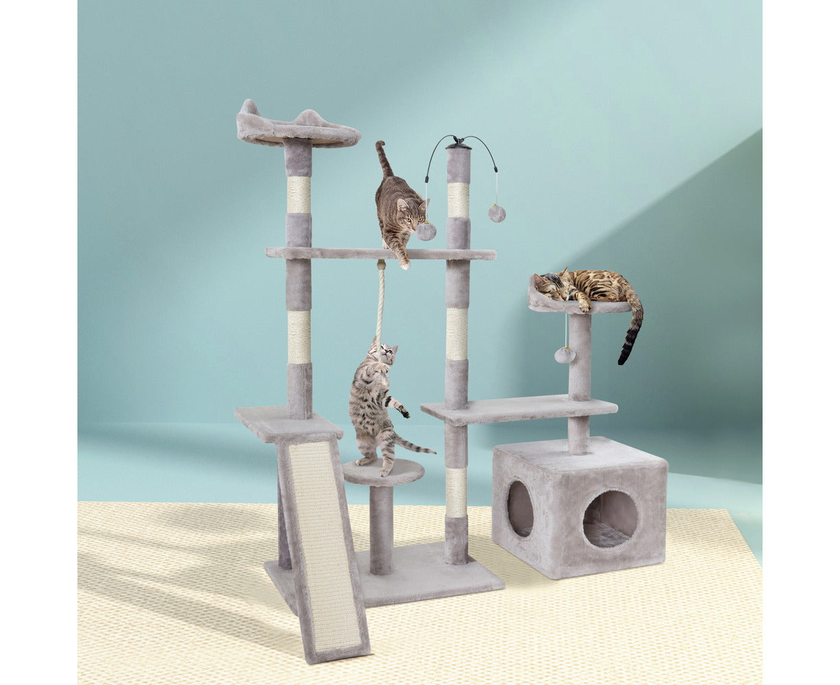 135cm Four-Level Cat Tower with Claw Board