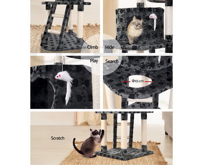 120cm Multi-Level Cat Tree with Ladder and Toys