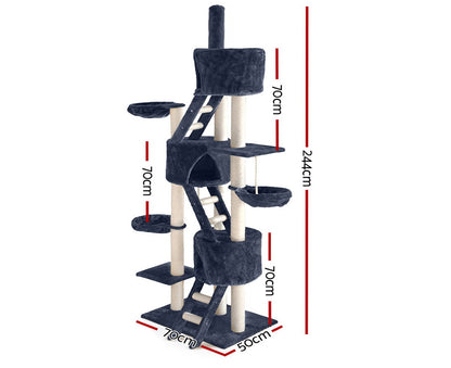 Elite Cat Tower - 244cm Multi-Level Cat Tree