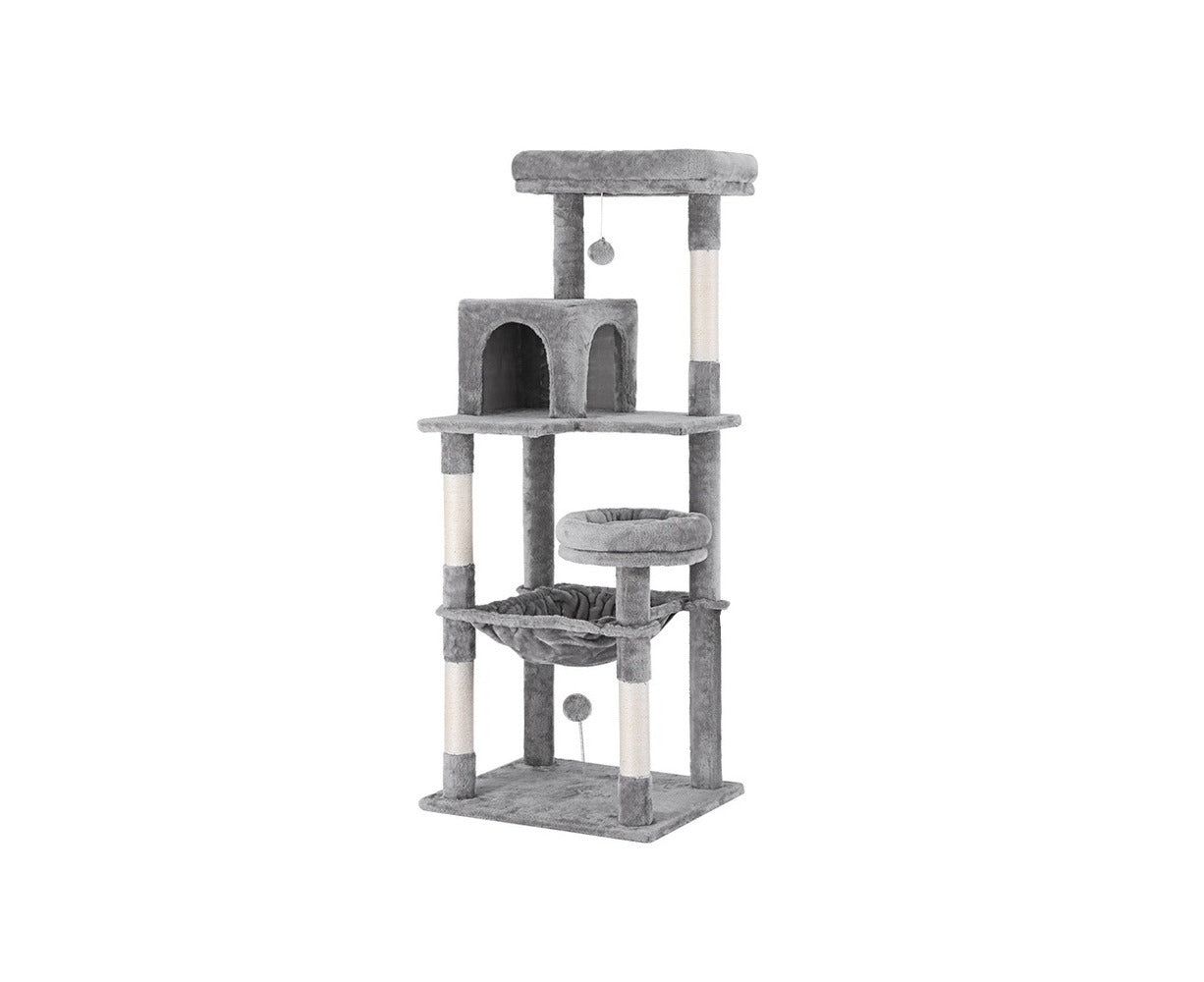 143cm Multi-Level Cat Tree with Toys and Bed Cubicle