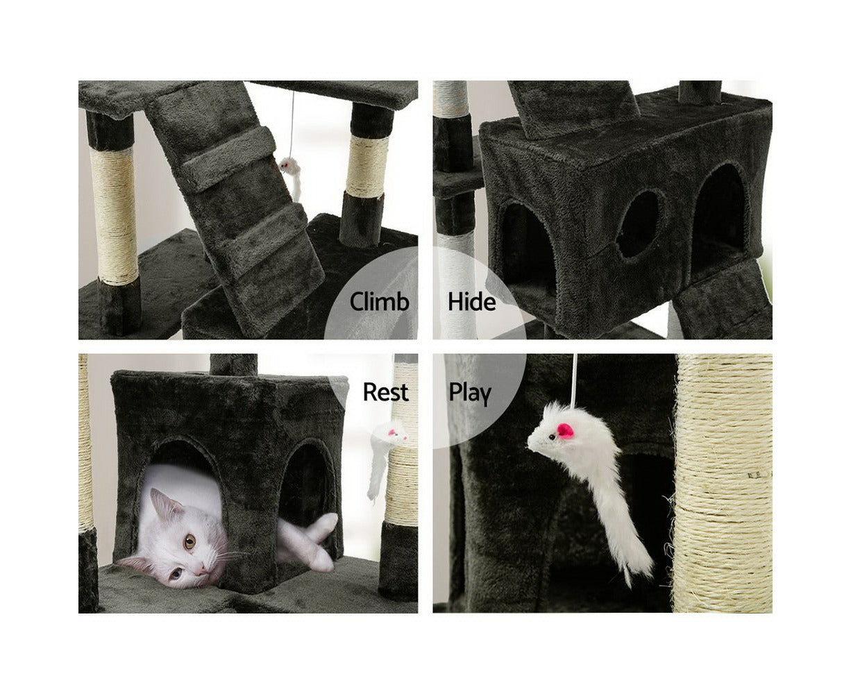 Regal Cat Tower - 180cm Multi-Level Cat Tree (Charcoal)