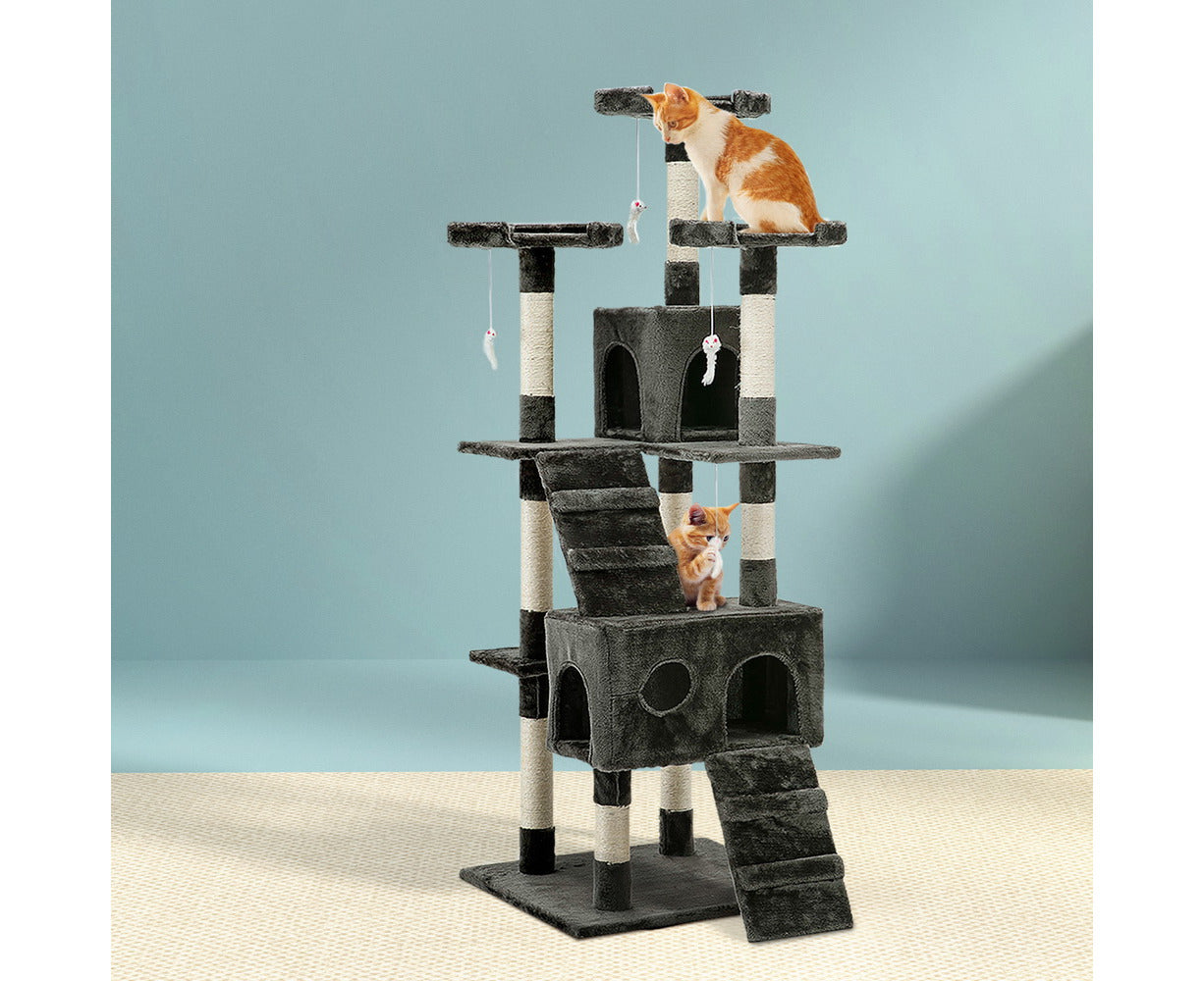 Regal Cat Tower - 180cm Multi-Level Cat Tree (Charcoal)