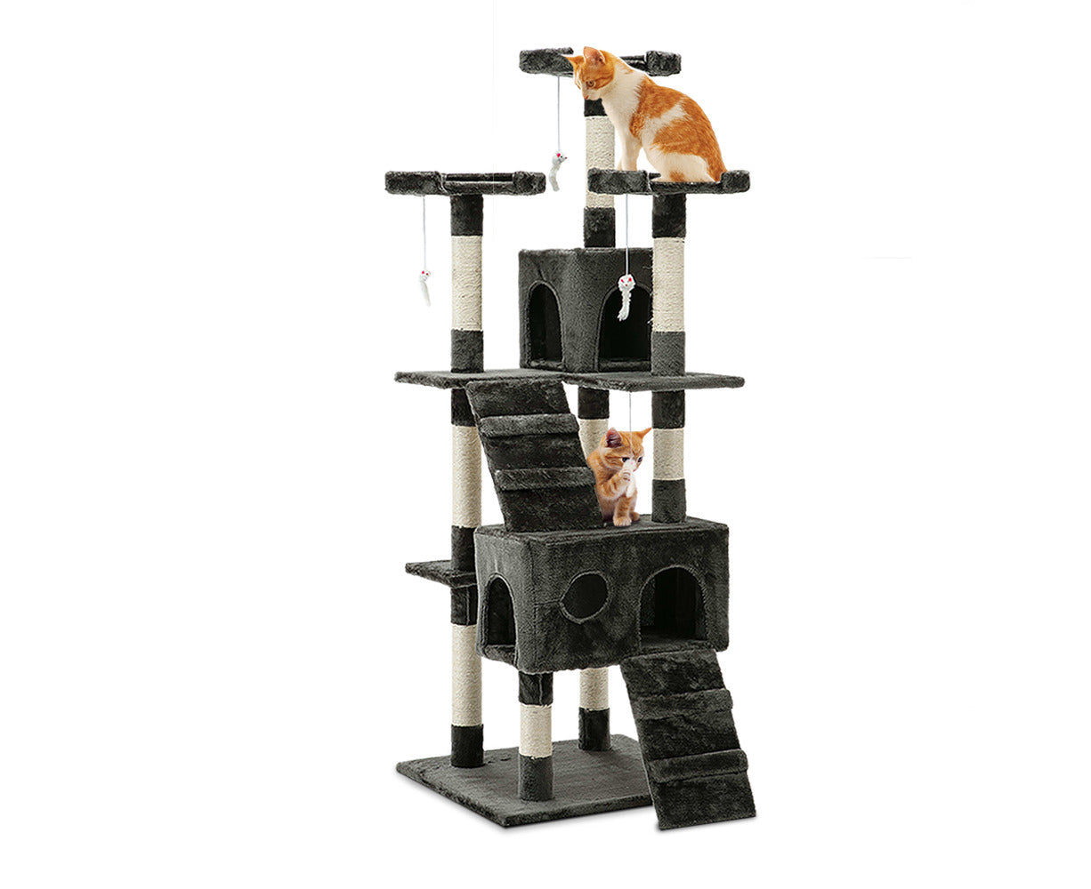 Regal Cat Tower - 180cm Multi-Level Cat Tree (Charcoal)