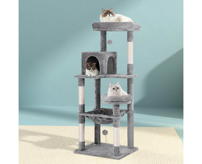 143cm Multi-Level Cat Tree with Toys and Bed Cubicle