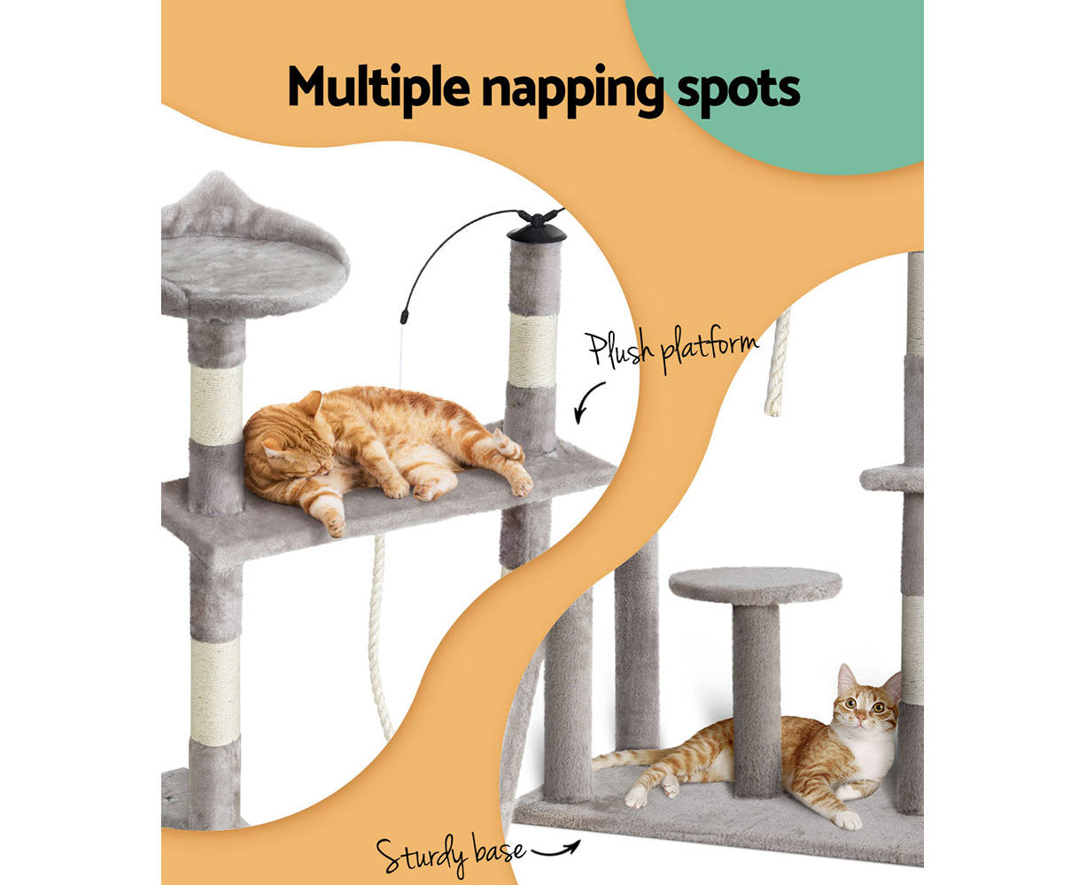 135cm Four-Level Cat Tower with Claw Board